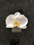 White Orchid Hair Combs, Real Touch Orchid Hair Comb, White Orchid Hair Clip, Orchid Hair Comb, White Orchid Hairpiece, Wedding Hair Comb, O