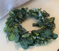 Faux Silver Dollar Eucalyptus Wreath, Artificial Eucalyptus Garland, Wedding Centerpiece, Eucalyptus Wreath, Candle Wreath, Lantern Wreath