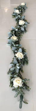 Artificial High Quality Eucalyptus, Lambs Ear, Rose Garland