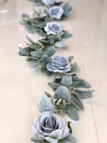 Lambs Ear Garland, Artificial Lambs Ear Garland, Wedding Centerpiece, Steel Blue, Greenery Garland, Table Runner, Dusty Blue Garland, Blue G