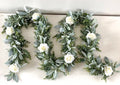 Artificial High Quality Eucalyptus, Lambs Ear, Rose Garland