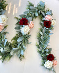 Eucalyptus Garland, Lambs Ear Garland, Wedding Centerpiece, Arch Flowers, Burgundy Blush Garland, Greenery Garland, Table Runner, Lam