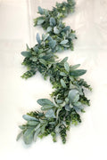 Faux Eucalyptus and Lambs Ear Garland, Table Centerpiece, Eucalyptus Wedding Flowers, Artificial Eucalyptus Garland, Garland, Table Runner