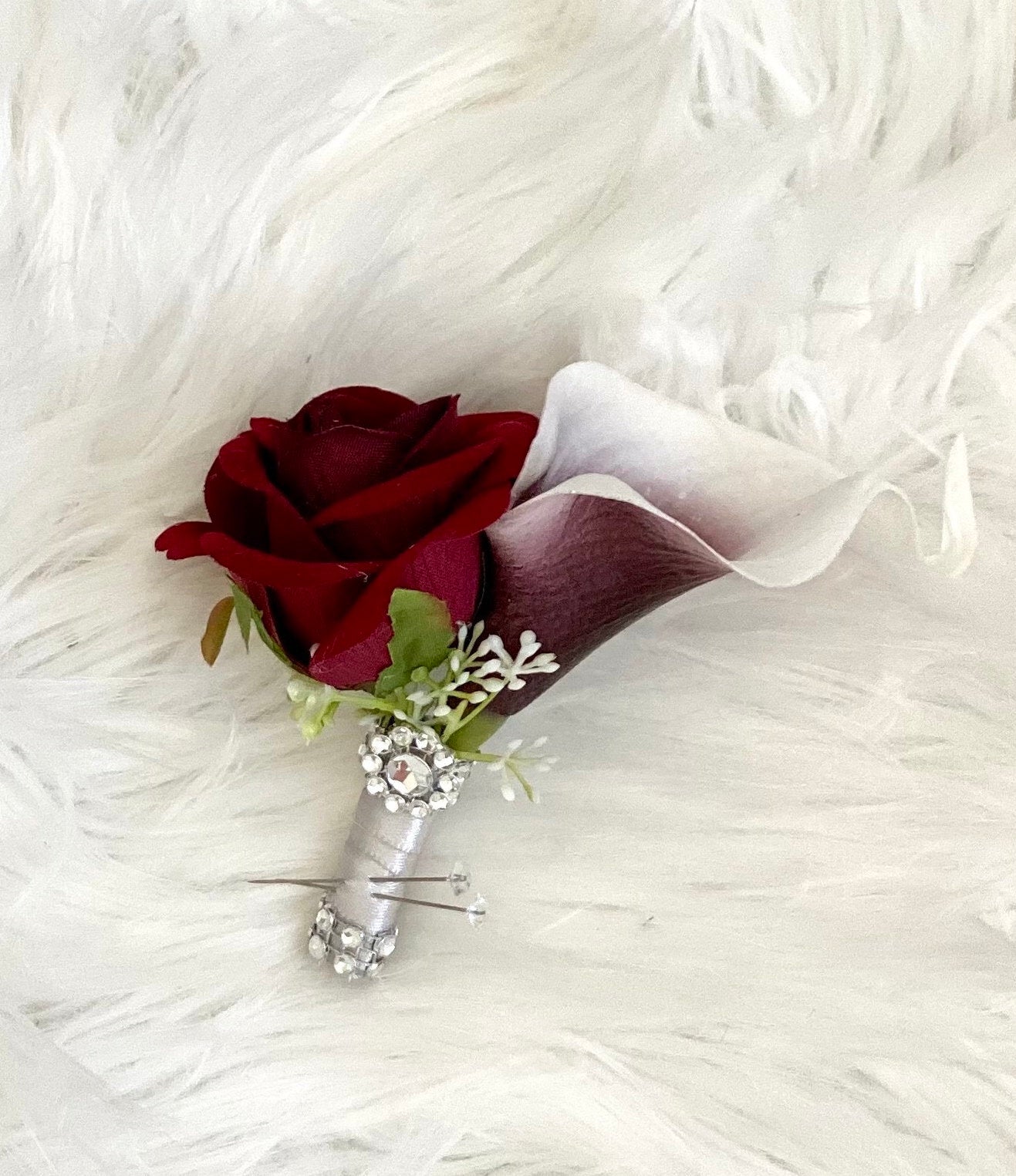 Burgundy and White Wedding Flowers, Burgundy Cascading Bouquet, Cascading Bridal Bouquet, Calla Lily Bouquet, Burgundy Bridesmaid Bouquet