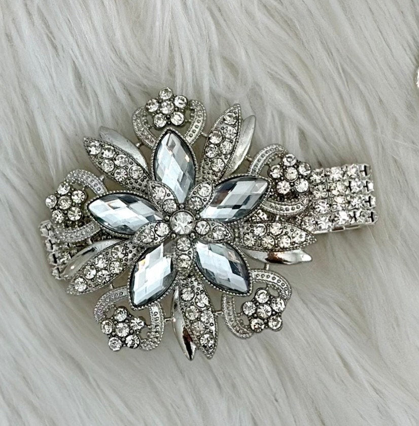 Silver Crystal Wrist Corsage