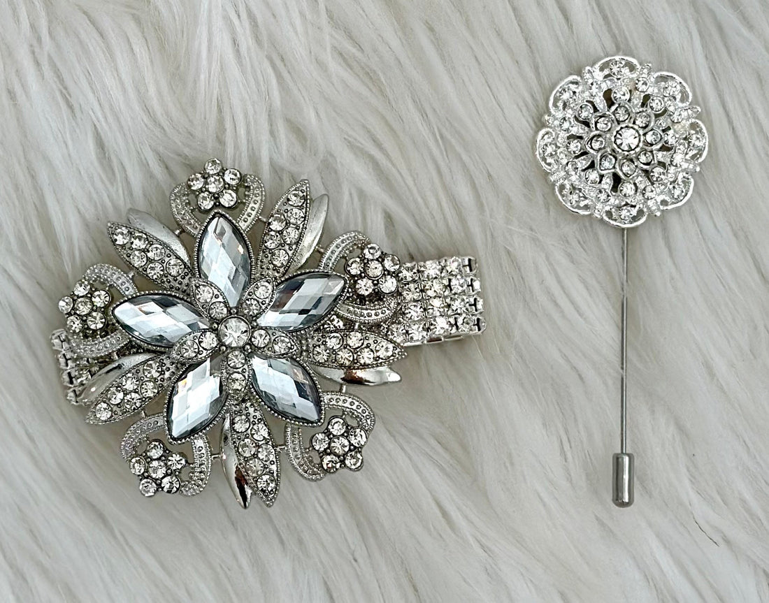 Silver Crystal Wrist Corsage