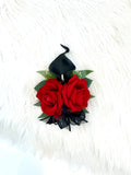 Black and Red Boutonnière, Black Calla Lily Boutonnière, Black Corsage, Red and Black Corsage, Prom Boutonnière, Prom Flowers