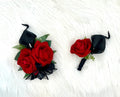 Black and Red Boutonnière, Black Calla Lily Boutonnière, Black Corsage, Red and Black Corsage, Prom Boutonnière, Prom Flowers