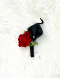 Black and Red Boutonnière, Black Calla Lily Boutonnière, Black Corsage, Red and Black Corsage, Prom Boutonnière, Prom Flowers