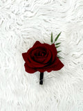 Faux Burgundy Rose Bouquet, Rose Bouquet, Red Rose Bouquet, Burgundy Boutonnière, Winter Bouquet, Burgundy