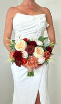 Burnt Orange Bridal Bouquet, Terracotta Wedding Bouquet, Fall Bridal Bouquet, Burnt Orange Bouquet, Burgundy Bouquet,