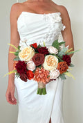 Burnt Orange Bridal Bouquet, Terracotta Wedding Bouquet, Fall Bridal Bouquet, Burnt Orange Bouquet, Burgundy Bouquet,