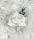 Ivory Rose and Lily Boutonniere, Ivory Rose Boutonniere, Calla Lily Boutonniere, Grooms Boutonniere, Groomsman Boutonnière, White Bout