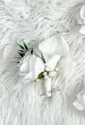 1 Silk Rose Boutonnière, Ivory Rose Boutonnière, Ivory Boutonnière, Cream Boutonnière, Boho Boutonnière, Greenery Boutonnière, Blush Rose, B