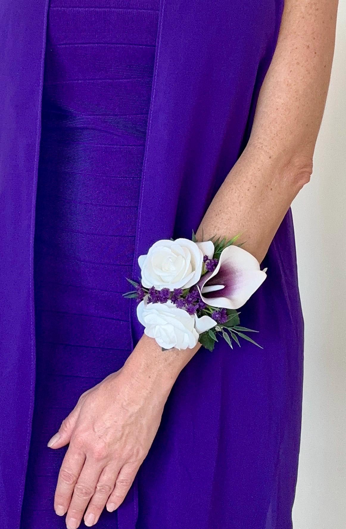 Real Touch Picasso Purple Calla Lily Package, Picasso Purple Bouquet, Calla Lily Bouquet, Plum Bridesmaid Bouquet, Purple Wedding Flowe