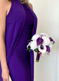 Real Touch Picasso Purple Calla Lily Package, Picasso Purple Bouquet, Calla Lily Bouquet, Plum Bridesmaid Bouquet, Purple Wedding Flowe