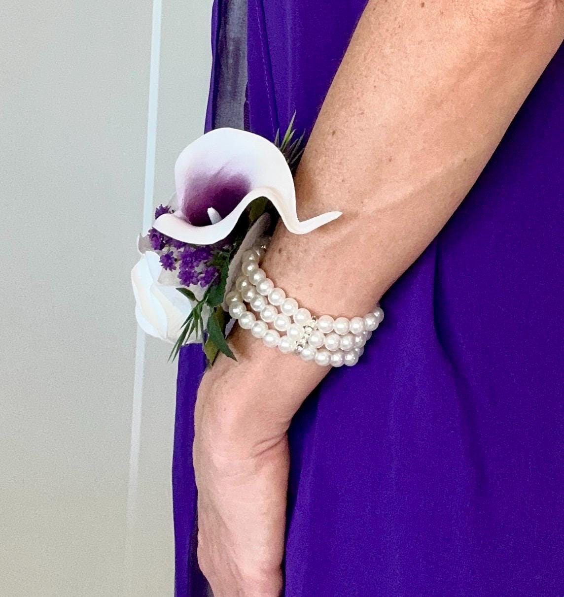 Real Touch Picasso Purple Calla Lily Package, Picasso Purple Bouquet, Calla Lily Bouquet, Plum Bridesmaid Bouquet, Purple Wedding Flowe